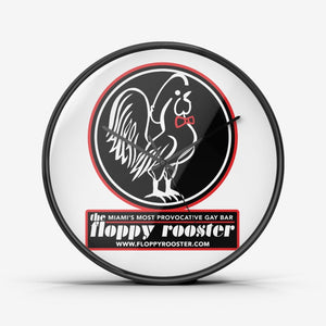 Floppy Rooster Wall Clock - Black