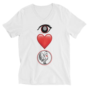 Unisex Short Sleeve V-Neck T-Shirt Eye Love