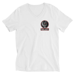 Unisex Short Sleeve V-Neck T-Shirt Small Logo Black