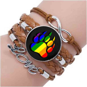 Bear Pride Ying Yang with Paw bracelets
